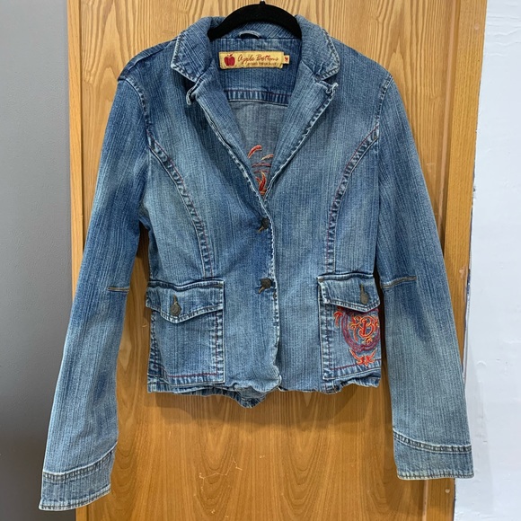 Vintage Jackets & Blazers - Vintage Apple Bottom Jeans Y2K Denim Jacket